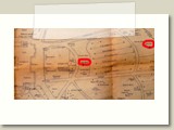 Dit fragment van een plattegrond uit 1966 van Steenwijk laat links de tulpenboom (1) zien en rechts (2) de rode beuk. Er staat bij vermeld dat de beuk een doorsnede had van 1,70 meter. Deze plattegrond, die laat zien dat er toentertijd ook een hele boomgaard verweven lag over het terrein, is uit 1966 en is in het bezit van het archief van de Fraters van Tilburg.